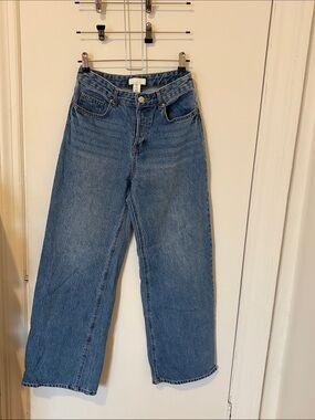 H&M Wide-Leg High-Rise Jeans in Classic Blue Wash